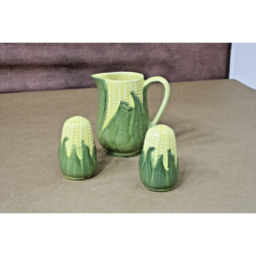 Vintage Shawnee Pottery Corn King Creamer, Salt and Pepper Funky Retro Nostalgic